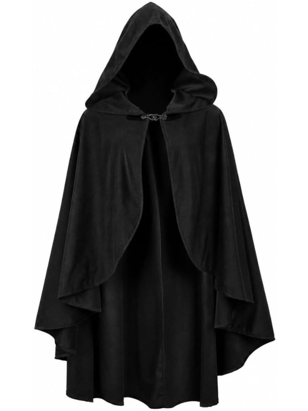 🎃Women's Black Halloween Stylish Ren Faire Cape Medieval Hooded Cloak Costume
